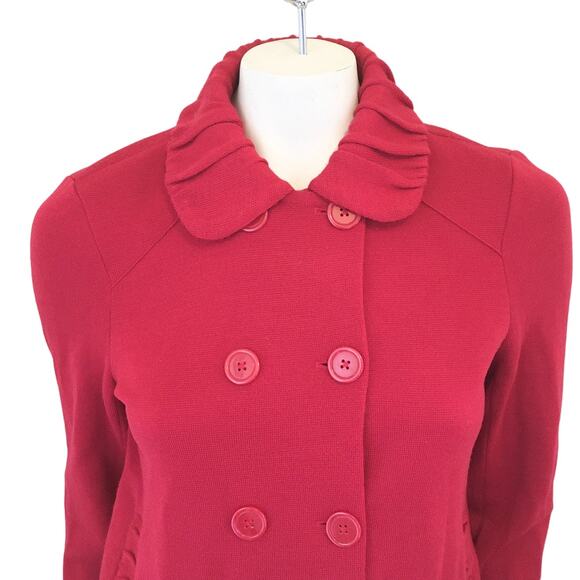 COLDWATER CREEK Double Breasted Wool Blend Sweater in Red SZ S - Picture 3 of 9